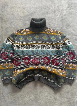 Vintage Fair Isle Wool Turtleneck Sweater – Rare Pattern Y2K Style, marque: Vintage Dressing, état: Très bon état, taille: M, 29,90 €, 32,10 € Protection acheteurs incluse