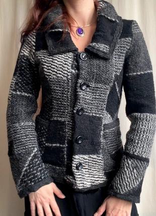 Cardigan noir/gris effet Patchwork Witchcore Whimsigoth vintage 90s - Taille S, marque: Vintage Dressing, état: Bon état, taille: S / 36 / 8, 24,00 €, 25,90 € Protection acheteurs (Pro) incluse
