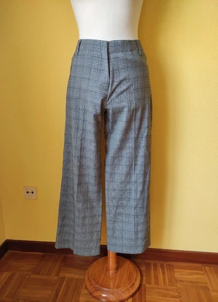 Pantalón gris de cuadros Woman ancho, marque: WOMAN, état: Très bon état, taille: M / 38 / 10, 12,00 €, 13,30 € Protection acheteurs incluse