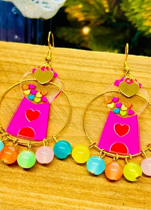 Boucles d’oreilles dorées et colorées Bonbons, zustand: Sehr gut, 8,00 €, 9,10 € inklusive Vinted-Käuferschutz