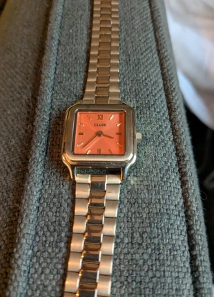 montre femme cluse boitier doré cadran corail bracelet acier, brand: Cluse, condition: Very good, size: One size, €45.00, €47.95 includes Buyer Protection