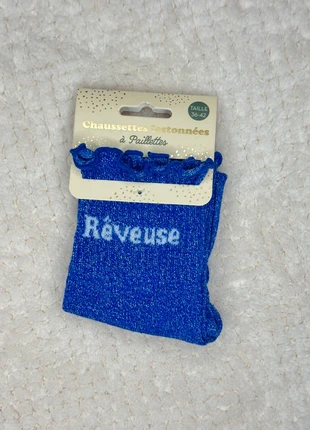 Chaussettes a paillettes reveuse festonnees bleues taille 36-42 femme idee cadeau, marca: chaussettes à paillettes, estado: Muito bom, tamanho: Tamanho único, €5.00, €5.95 inclui Proteção do Comprador Pro