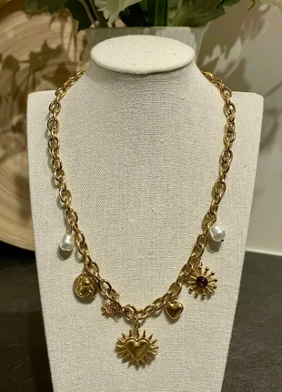 Collier doré acier inoxydable – pendentifs cœur & soleil – style tendance bohème, brand: Tendance, condition: Very good, €13.90, €15.30 includes Buyer Protection Pro