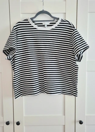 T-Shirt von H&M Gr. Xxl Schwarz Beige gestreift | Cropped | Gut erhalten aus fester Baumwolle, brand: H&M, condizioni: Ottime, taglia: XXL / IT 48 / EU 44, €9.00, €10.15 include la Protezione acquisti