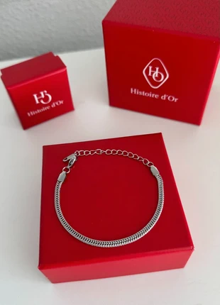 bracelet plat argenté chaine maille plate gourmette argent 925 acier inoxydable tendance luxe, marca: histoire d'or, estado: Muito bom, €13.00, €14.35 inclui Proteção do Comprador Pro