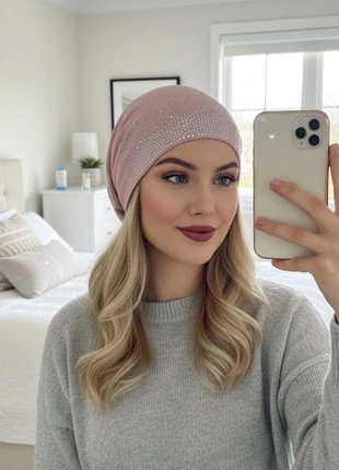 Foulard Tubulaire Élastique Rose Pâle – Bordure Strass Brillante – Tissu Respirant, marca: PCHENG, estado: Nuevo con etiquetas, 3,00 €, 3,85 € Protección al comprador incluida