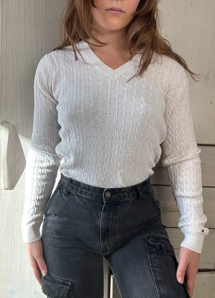 Pull torsadé blanc Tommy Hilfiger - taille L femme, marca: Tommy Hilfiger, estado: Muito bom, tamanho: L / 40 / 12, €15.00, €16.45 inclui Proteção do Comprador Pro
