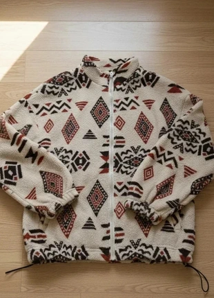 Veste polaire motif aztèque homme, fermeture zippée, style tribal beige abricot/ Taille L et XL, marque: Vintage, état: Très bon état, taille: L / 40 / 12, 43,00 €, 45,85 € Protection acheteurs incluse