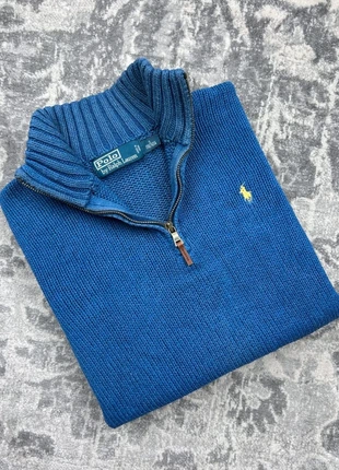 Pull Col Camionneur / Quarter Zip RL / Ralph Lauren Bleu Taille S - Logo Jaune Brodé, brand: Ralph Lauren, condition: Very good, size: S, €55.00, €58.45 includes Buyer Protection Pro