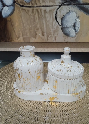 Set decorativo blanco y dorado, marque: ninguna, état: Neuf sans étiquette, 3,00 €, 3,85 € Protection acheteurs incluse