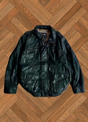 Blouson vintage en cuir véritable noir Camel Active, brand: Camel Active, condition: Good, size: L, €30.00, €32.20 includes Buyer Protection