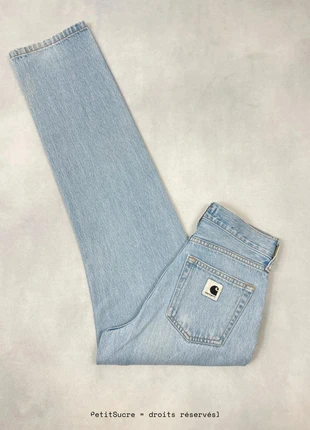 Jean Carhartt wip Bleu Large Droit taille Haute modèle W' Noxon Pant Denim - Taille XXS w23 #1409, marca: Carhartt, estado: Muito bom, tamanho: XXS / 32 / 4, €47.90, €51.00 inclui Proteção do Comprador Pro