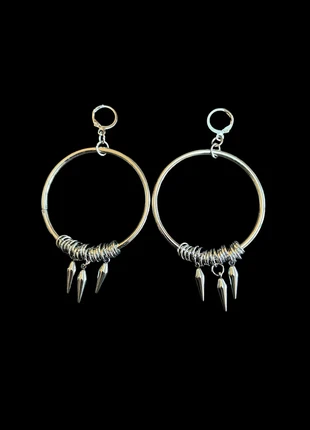 Goth Grunge Rock Punk Spiked Statement Stainless Steel Silver Coloured Earrings, marque: goth, état: Neuf sans étiquette, 7,99 €, 9,09 € Protection acheteurs incluse