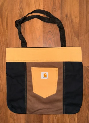 Carhartt WIP · Tote Bag patchwork amarillo/marrón · bolsillo frontal · unisex, marca: Carhartt, estado: Muy bueno, 16,90 €, 18,45 € Protección al comprador incluida