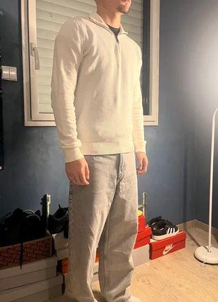 Pull 1/4 zip blanc Celio taille M, marque: Celio, état: Très bon état, taille: M, 20,00 €, 21,70 € Protection acheteurs incluse