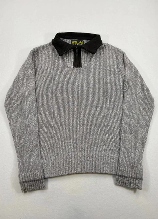 Pull 1/4 zip Vintage Y2K en maille Atlas For Men gris chiné – Taille XL, brand: Vintage Dressing, condition: Very good, size: XL, €21.90, €23.70 includes Buyer Protection Pro