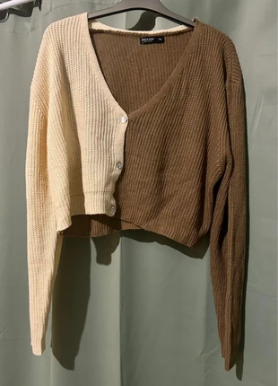 🧶 Gilet bicolore beige & marron – style crop – SHEIN Curve – T. 1XL, brand: Shein, condition: New without tags, size: XL / 42 / 14, €3.00, €3.85 includes Buyer Protection