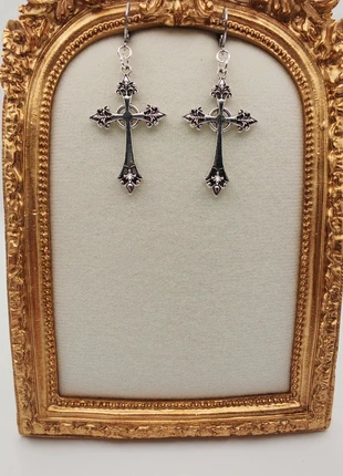 Vintage Ornate Cross Earrings Goth Alternative, brand: Alternative, condition: Very good, £2.99, £3.84 includes Buyer Protection