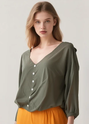 Chemisier vert kaki - Taille S/36/38, staat: Nieuw zonder prijskaartje, maat: S / 36 / 8, € 5,00, € 5,95 inclusief Kopersbescherming