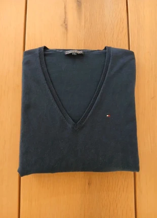 Pull col v Tommy Hilfiger bleu marine pima coton taille M, marque: Tommy Hilfiger, état: Très bon état, taille: M / 38 / 10, 14,00 €, 15,40 € Protection acheteurs incluse