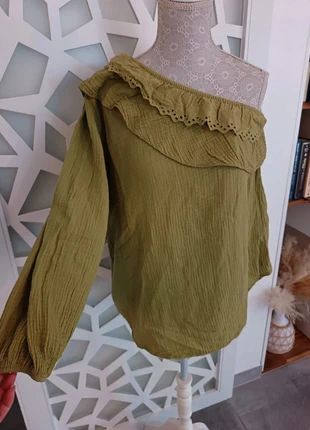 Blouse en gaz de coton verte pomme taille M, brand: Boutique indépendante, condition: New without tags, size: M / 38 / 10, €12.00, €13.30 includes Buyer Protection
