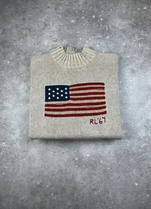 Pull Col Montant Polo Ralph Lauren Taille XL Homme Crème Drapeau Flag Américain Coton/Lin #F58, marca: Ralph Lauren, estado: Muy bueno, tamaño: XL, 90,00 €, 95,20 € Protección al comprador Pro incluida