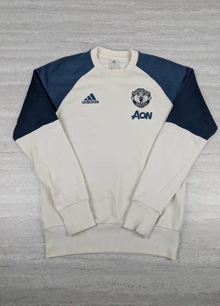 Pull Adidas Manchester United Col Rond Bicolore – Sweatshirt Décontracté Crème et Marine – Taille S, merk: adidas, staat: Heel goed, maat: S, € 25,00, € 26,95 inclusief Kopersbescherming
