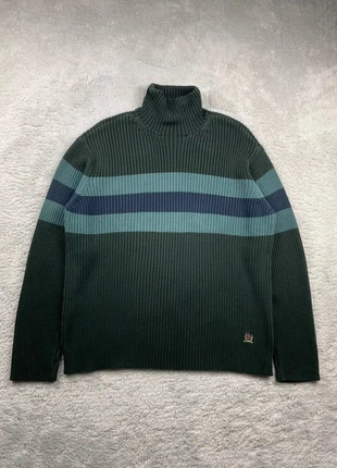 Pull à col roulé/montant Vintage - Tommy Hilfiger - Couleur Vert rayé Bleu - Taille XL Homme, marque: Tommy Hilfiger, état: Très bon état, taille: XL, 24,90 €, 26,85 € Protection acheteurs (Pro) incluse