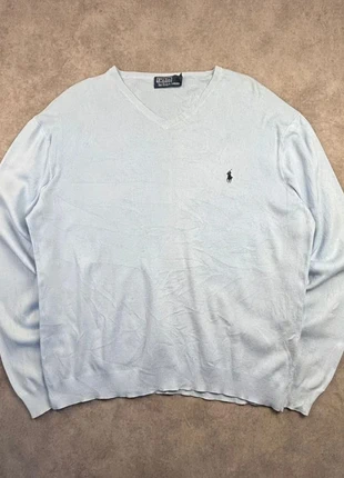 Pull col V Ralph Lauren bleu clair logo brodé marine - taille L, marke: Ralph Lauren, zustand: Sehr gut, größe: L, 24,90 €, 26,85 € beinhaltet Vinted-Käuferschutz Pro
