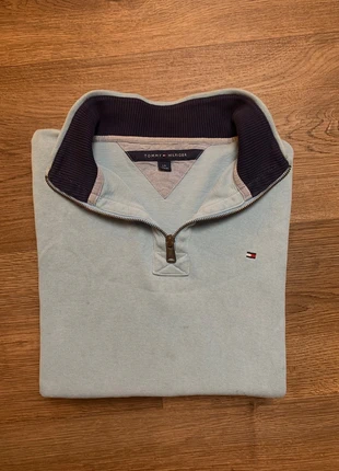 Pull Half Zip 1/4 Zip Col Camionneur Tommy Hilfiger bleu clair homme - Taille L, marca: Tommy Hilfiger, estado: Bom, tamanho: L, €14.00, €15.40 inclui Proteção do Comprador