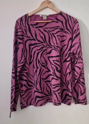 Haut Nygård Collection – 80% soie – Imprimé zèbre rose & paillettes – Taille 2X (XL/XXL), marca: NYGARD, estado: Muito bom, tamanho: XL / 42 / 14, €5.00, €5.95 inclui Proteção do Comprador