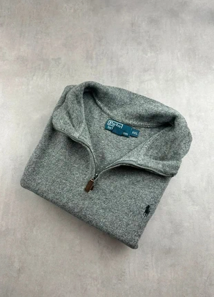 Half zip 1/4 zip col camionneur Gris clair logo brodé noir - Ralph Lauren « xxl » Homme, brand: Ralph Lauren, condition: Very good, size: XXL, €43.00, €45.85 includes Buyer Protection