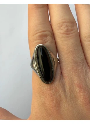 Bague vintage avec cabochon de pierre noire, marque: Vintage Chic, état: Très bon état, taille: 19 mm, 14,00 €, 15,40 € Protection acheteurs incluse