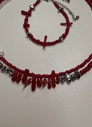 2 layers necklace and bracelet / natural garnet stones & gemstones stones, condition: New with tags, £20.00, £21.70 includes Buyer Protection