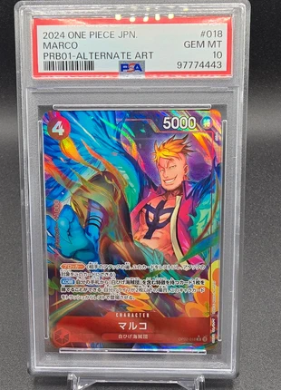 Psa 10 Marco Alt Art OP02-018 PRB01 One Piece Japanese Paramount War, marke: OnePiece, zustand: Sehr gut, 59,90 €, 63,60 € inklusive Vinted-Käuferschutz