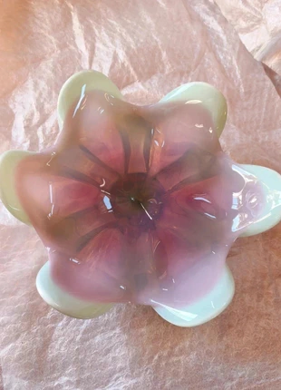 Murano Centre de table verre opalin violet rose vert soufflé design vintage, brand: Murano, condition: Very good, €386.00, €406.00 includes Buyer Protection