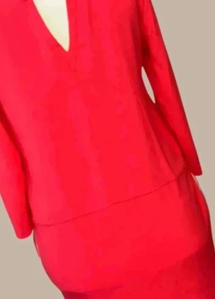 Robe Sandro Paris rouge corail avec empiècement soie – Taille 2 (FR 38), brand: Sandro, condizioni: Ottime, taglia: M / IT 42 / EU 38, €41.00, €43.75 include la Protezione acquisti