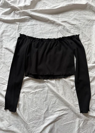 Top nero crop maniche lunghe | Taglia S | Casual / Trendy, marca: Vintage Dressing, estado: Muito bom, tamanho: S / 36 / 8, €4.00, €4.90 inclui Proteção do Comprador