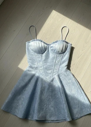 Robe courte bleu clair à bretelles fines style corset et jupe évasée/Taille M, brand: Vintage, condition: Good, size: M / 38 / 10, €44.00, €46.90 includes Buyer Protection