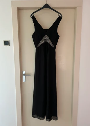 Zwarte galajurk/avondjurk, merk: Little Mistress, staat: Heel goed, maat: M / 38 / 10, € 7,50, € 8,58 inclusief Kopersbescherming