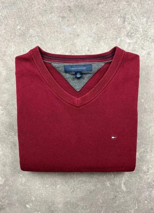 Pull Col V Tommy Hilfiger Bordeaux L Homme, marke: Tommy Hilfiger, zustand: Gut, größe: L, 14,00 €, 15,40 € beinhaltet Vinted-Käuferschutz Pro