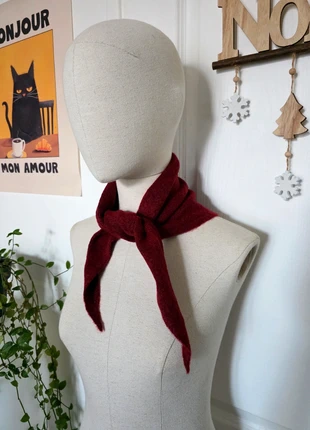 Mini Écharpe Bordeaux – 20% Laine – Cosy, brand: LAINE, condition: Very good, €15.00, €16.45 includes Buyer Protection