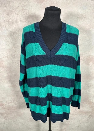 Pull Maille Torsadée Cable Knit Vintage Chaps rayures vert marine oversize taille M, marca: Chaps Ralph Lauren, estado: Muy bueno, tamaño: M / 38 / 10, 12,00 €, 13,30 € Protección al comprador Pro incluida