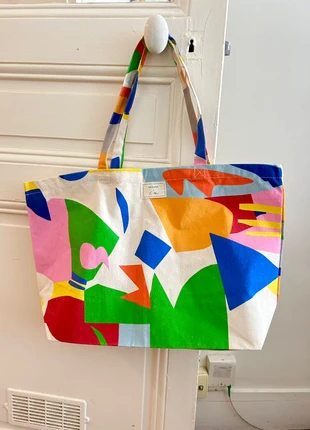 Totebag sac fourre-tout Sézane multicolore G.kero en coton multicolore à formes géométriques, brand: Sézane, condition: New without tags, €14.00, €15.40 includes Buyer Protection