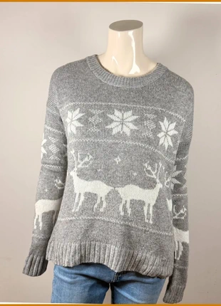 Grey winter reindeer sweater for women, cozy warm knit, marque: Noël, état: Très bon état, taille: M / 38 / 10, 15,90 €, 17,40 € Protection acheteurs incluse