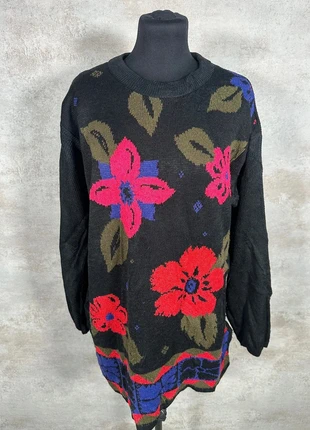 Pull Hiver Ethnic Vintage 80s 90s y2k Vintage noir floral vif oversize taille M, brand: Vintage Dressing, condizioni: Ottime, taglia: M / IT 42 / EU 38, €14.00, €15.40 include la Protezione acquisti Pro