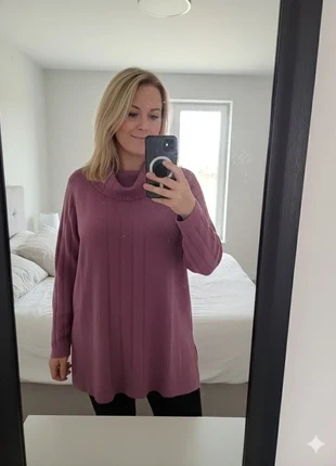 Pull rose violine à col roulé – Taille T2 (équiv. M/L), staat: Heel goed, maat: L / 40 / 12, € 5,00, € 5,95 inclusief Kopersbescherming