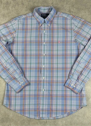 très belle Chemise homme Ralph Lauren L custom Fit carreaux bleu cavalier rose, marca: Ralph Lauren, estado: Muito bom, tamanho: L, €29.00, €31.15 inclui Proteção do Comprador Pro