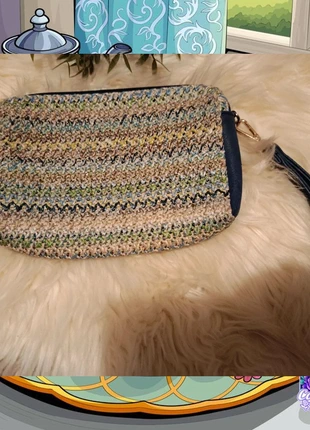 Bolso de mano triple cremallera azul jaspeado, brand: Local, condizioni: Ottime, €6.00, €7.00 include la Protezione acquisti