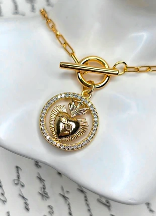 Collier Coeur Sacré de Jésus Doré 💫, estado: Muito bom, €12.99, €14.34 inclui Proteção do Comprador Pro